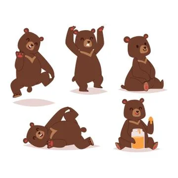 Cartoon bear vector set Illustrazione stock