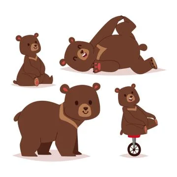 Cartoon bear vector set Illustrazione stock