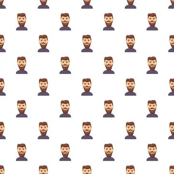 Cartoon bearded man repeating pattern background design 스톡 일러스트