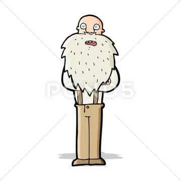 Cartoon bearded old man Stock Illustration