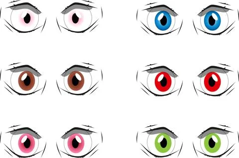 Cartoon beautiful eyes vector set. wondering emotion eyes. Stock Illustration