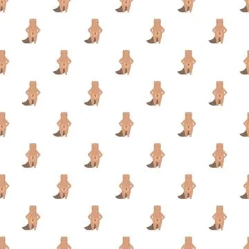 Cartoon beaver standing seamless pattern for kids Illustrazione stock