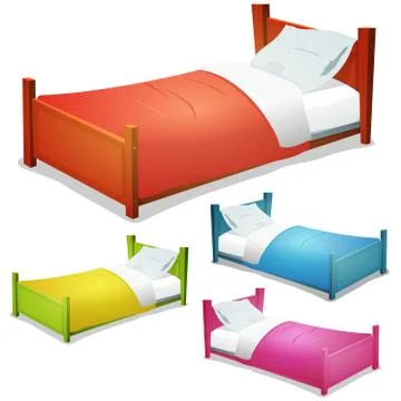 Cartoon bed set Stock Illustration