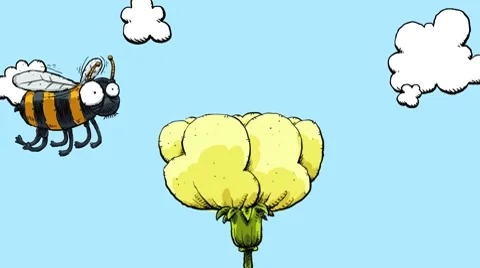Cartoon Bee Stock Footage