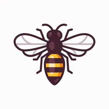 Cartoon bee icon Stock Illustration