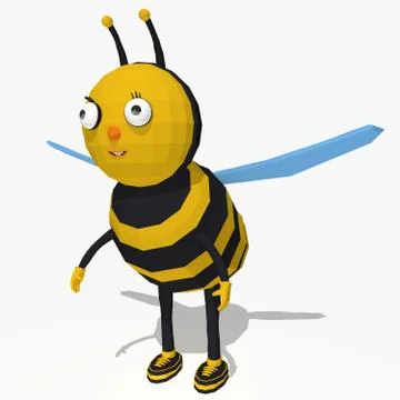 Cartoon bee low poly style Illustrazione stock
