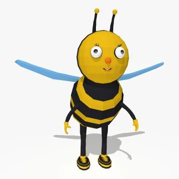 Cartoon bee low poly style Stock Illustration