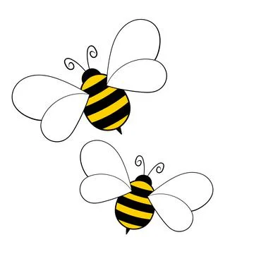 Cartoon bee mascot. A small bees flies. Wasp collection. Vector characters Stock Illustration