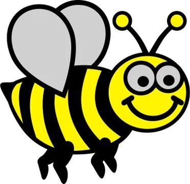 Cartoon Bee three colors Stock Illustration