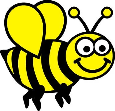 Cartoon Bee two colors Stock Illustration