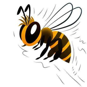 Cartoon bee on a white background Stock Illustration
