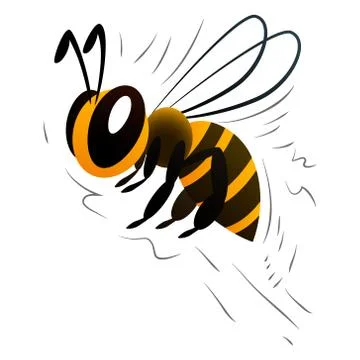Cartoon bee on a white background Stock Illustration