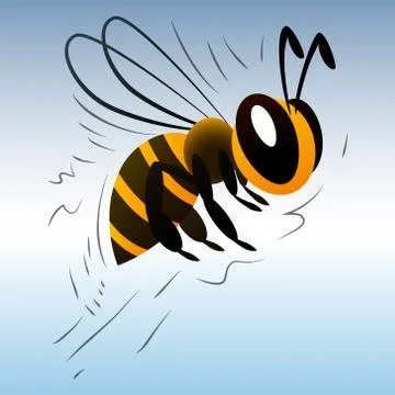 Cartoon bee on a white background Stock Illustration