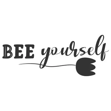 Cartoon bee yourself quote for concept design. Vector background. Stock Illustration