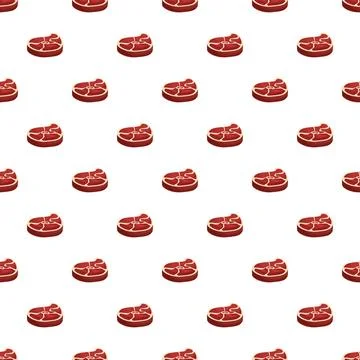 Cartoon beef steaks creating a seamless pattern Stock-Illustration