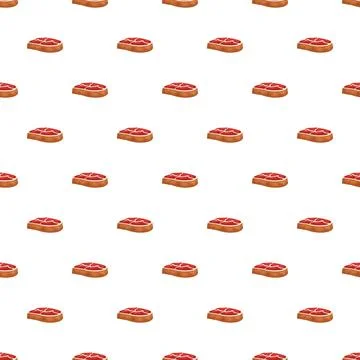 Cartoon beef steaks pattern creating food background Illustrazione stock
