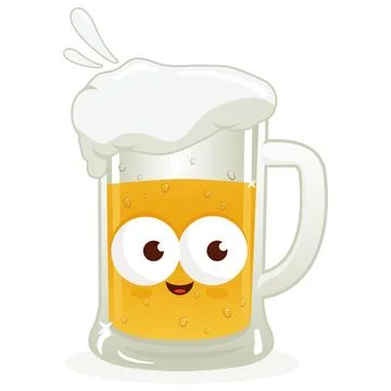 Cartoon beer character. Vector illustration Stock Illustration