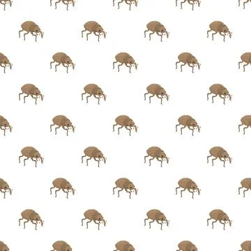 Cartoon beetle insects forming seamless pattern background 스톡 일러스트