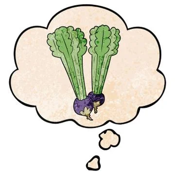 Cartoon beetroot and thought bubble in grunge texture pattern style 스톡 일러스트