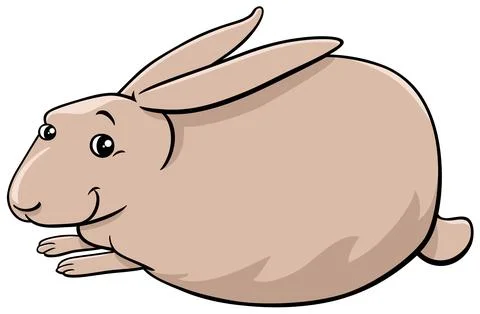 Cartoon beige miniature rabbit comic animal character resting Stock Illustration