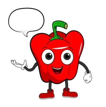 Cartoon Bell Pepper With Text Stock Illustration