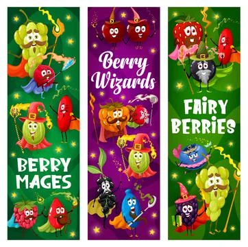 Cartoon berry wizard, mage, warlock and sorcerer Stock-Illustration