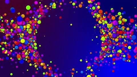 Cartoon bg of beautiful multi-colored circles like paint bubbles or dye droplets Stock Footage 140115242