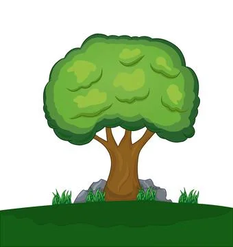 Cartoon big tree Stock Illustration