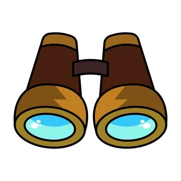 Cartoon Binoculars Vector Illustration Stock Illustration