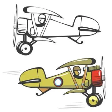 Cartoon biplane Stock Illustration
