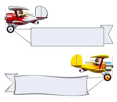 Cartoon Biplane Stock Illustration