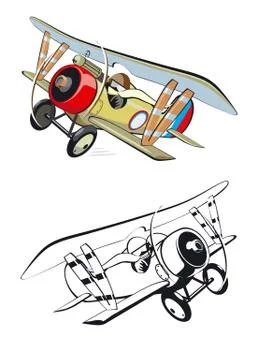 Cartoon biplane Stock Illustration
