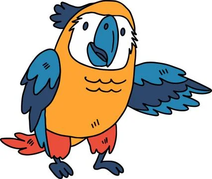 A cartoon bird with its beak pointing up Ilustración de archivo