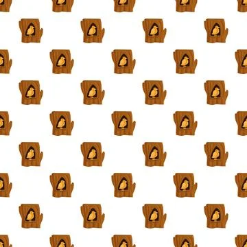 Cartoon bird in tree hole pattern background イラスト素材