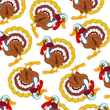 Cartoon of the bird turkey decorative pattern Stock Illustration
