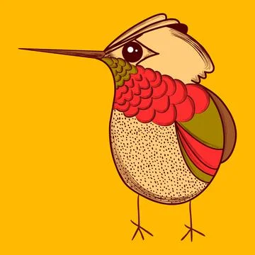 Cartoon bird in vector for card Stock Illustration