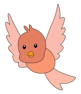 Cartoon a bird on white background Stock Illustration