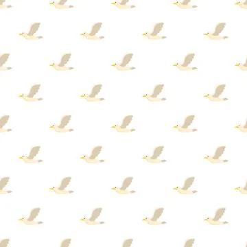 Cartoon birds flying seamless pattern on white background イラスト素材