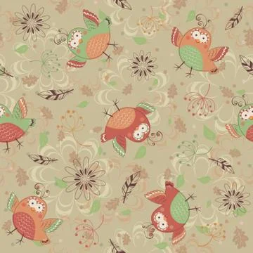 Cartoon birds pattern Illustrazione stock