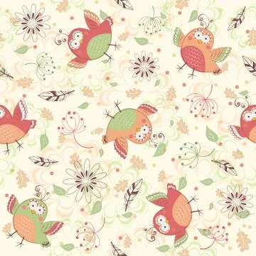 Cartoon birds pattern Stock Illustration