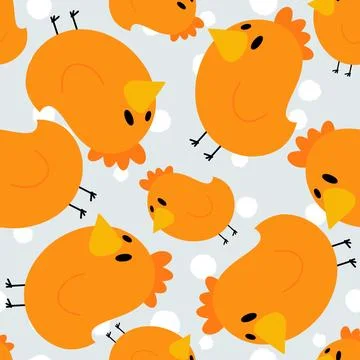 Cartoon birds seamless pattern for fabrics and textiles and packaging and gif Stock Illustration