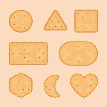 Cartoon biscuits crackers set Stock Illustration
