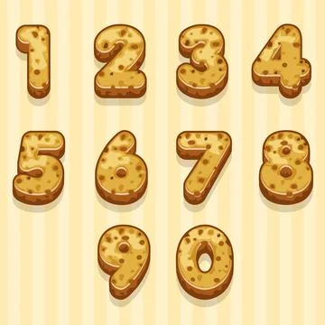 Cartoon biscuits figures set Illustrazione stock