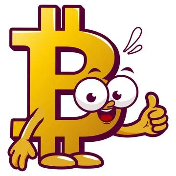 Cartoon bitcoin. Vector illustration Stock Illustration