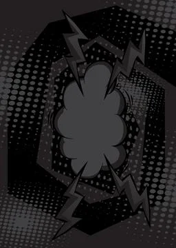 Cartoon black background, comic book dark backdrop. Retro vector comics pop.. Illustrazione stock