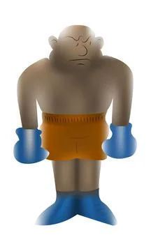 Cartoon black boxer Stock Illustration