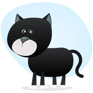 Cartoon black cat Stock Illustration