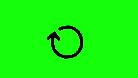 Cartoon black circle arrow turning around greenbox animation Stock Footage 343972877