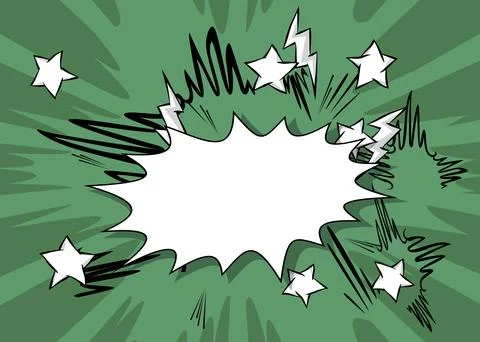 Cartoon blank speech bubble, comic book classic background. Retro vector co.. Stockillustratie