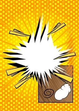 Cartoon blank speech bubble, comic book classic background. Retro vector co.. イラスト素材